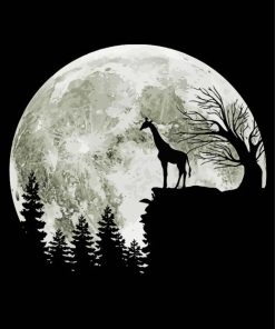 Giraffe moon silhouette Diamond By Numbers