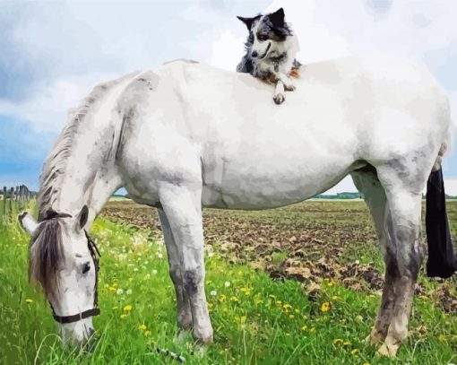 Grey Horse with mini Aussie Diamond Dotz