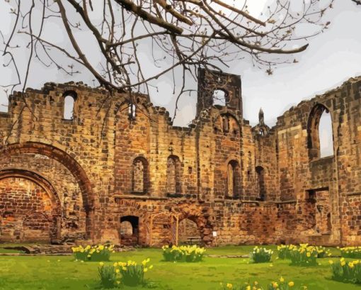 Kirkstall Abbey in Leeds Diamond Painting