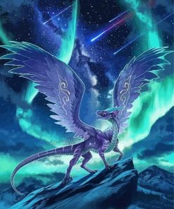 Mythical dragon with aurora lights diamond paints