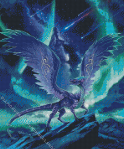 Mythical dragon with aurora lights diamond paints