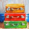 Old travel suitcases Diamond Paints