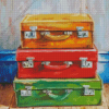 Old travel suitcases Diamond Paints