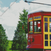 Red Tram New Orleans Diamond By Numbers