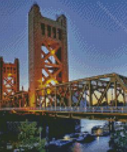 Sacramento Tower Bridge Diamond Painting