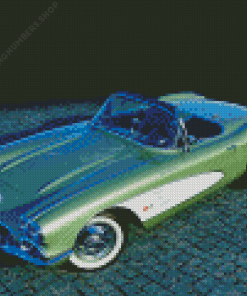 Vintage Green 1960 Corvette Diamond Painting