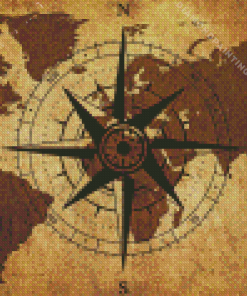 Vintage Map Compass rose Diamond Paints