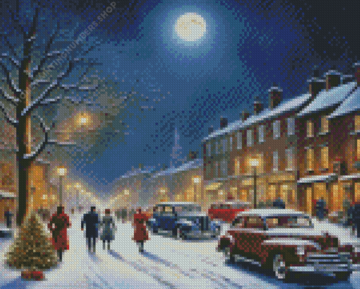 Vintage Christmas Evening Diamond Painting