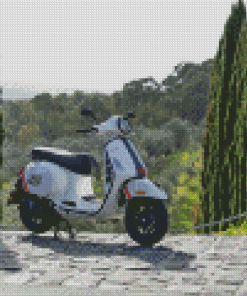 White Vespa Diamond Painting