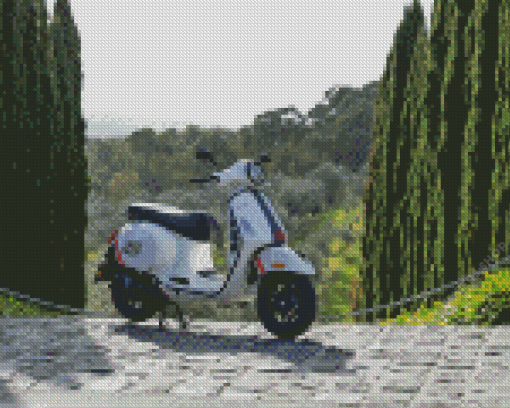 White Vespa Diamond Painting