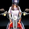 Woman biker Diamond Dotz