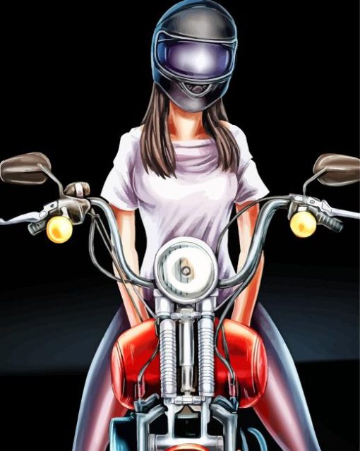 Woman biker Diamond Dotz