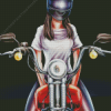 Woman biker Diamond Dotz