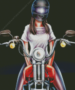 Woman biker Diamond Dotz