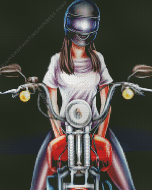 Woman biker Diamond Dotz