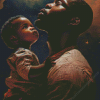 African Father And Child Art Diamond Painting