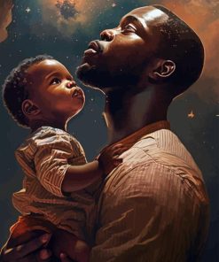 African Father And Child Art Diamond Painting