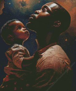 African Father And Child Art Diamond Painting