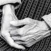 black and white Grandmas hands Diamond Paintings