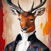 Classy Deer Wearing Clothes Diamond Painting