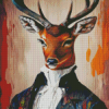 Classy Deer Wearing Clothes Diamond Painting