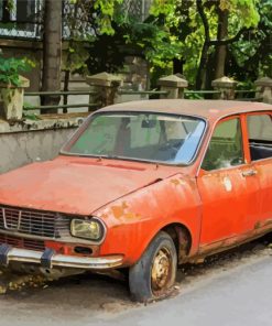 orange old rusty car diamond paints