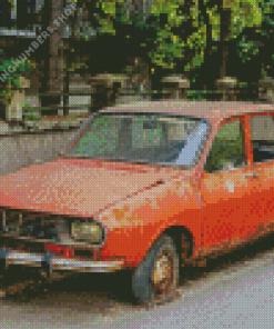 orange old rusty car diamond paints