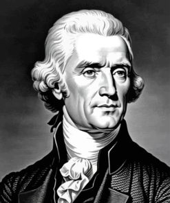 Thomas Jefferson Black And White Diamond Painting