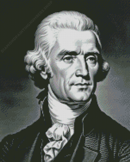 Thomas Jefferson Black And White Diamond Painting