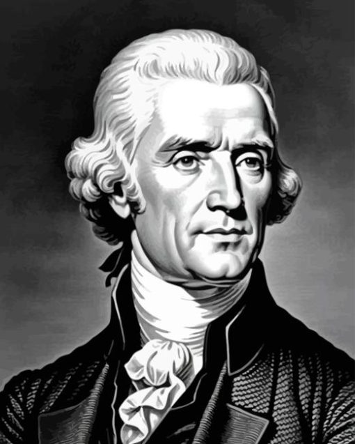 Thomas Jefferson Black And White Diamond Painting