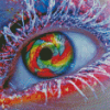 Abstract colorful Eye Diamond By Numbers