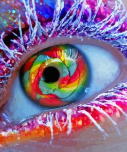 Abstract colorful Eye Diamond By Numbers