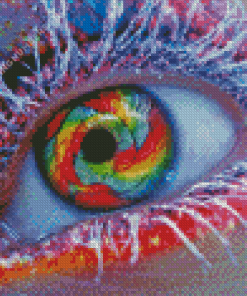 Abstract colorful Eye Diamond By Numbers