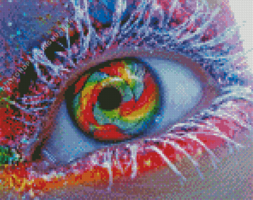 Abstract colorful Eye Diamond By Numbers