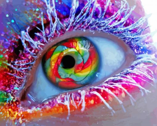 Abstract colorful Eye Diamond By Numbers