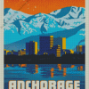 Anchorage Illustration Poster Diamond With Numbers