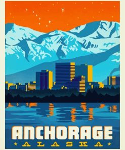 Anchorage Illustration Poster Diamond With Numbers