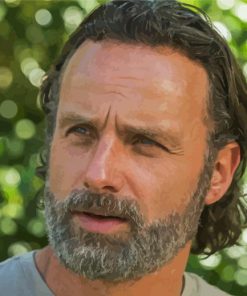 Andrew Lincoln as rick grimes in walking dead Diamond With Numbers