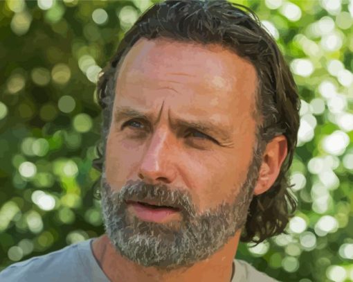 Andrew Lincoln as rick grimes in walking dead Diamond With Numbers