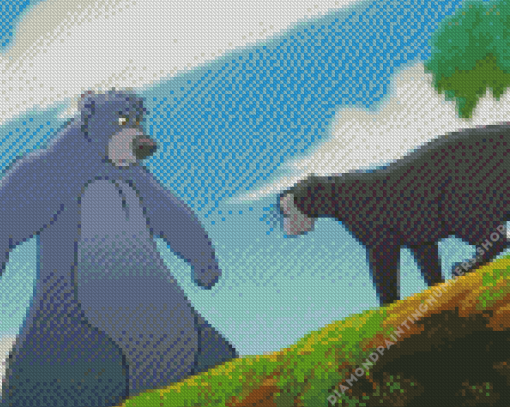 Bagheera And Baloo Diamond By Numbers