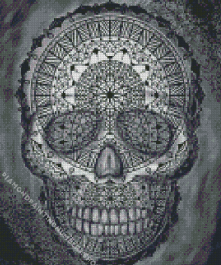 Black And White Mandala skull Diamond Paintings