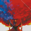 Blue Red Afro girl Diamond Paintings