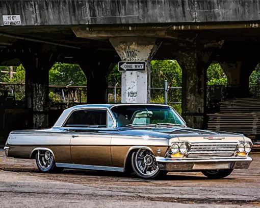 Chevy impala 68 Classic Car Diamond By Numbers