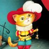 Cute Puss In Boots Diamond Paintings