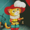 Cute Puss In Boots Diamond Paintings