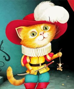 Cute Puss In Boots Diamond Paintings