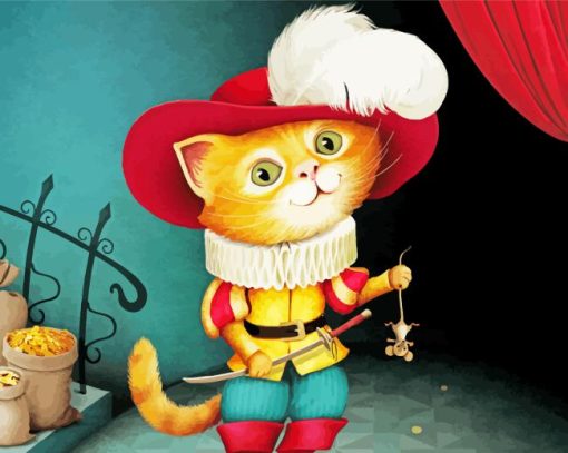 Cute Puss In Boots Diamond Paintings