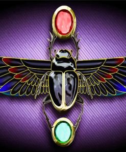 Egyptian Scarab Beetle Art Diamond By Numbers