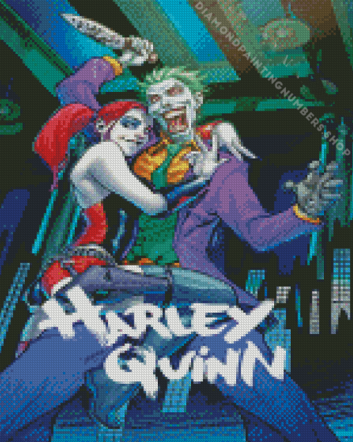 Harley Quinn and the joker poster Diamond By Numbers