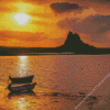 Holy island lindisfarne Castle At Sunset Diamond By Numbers